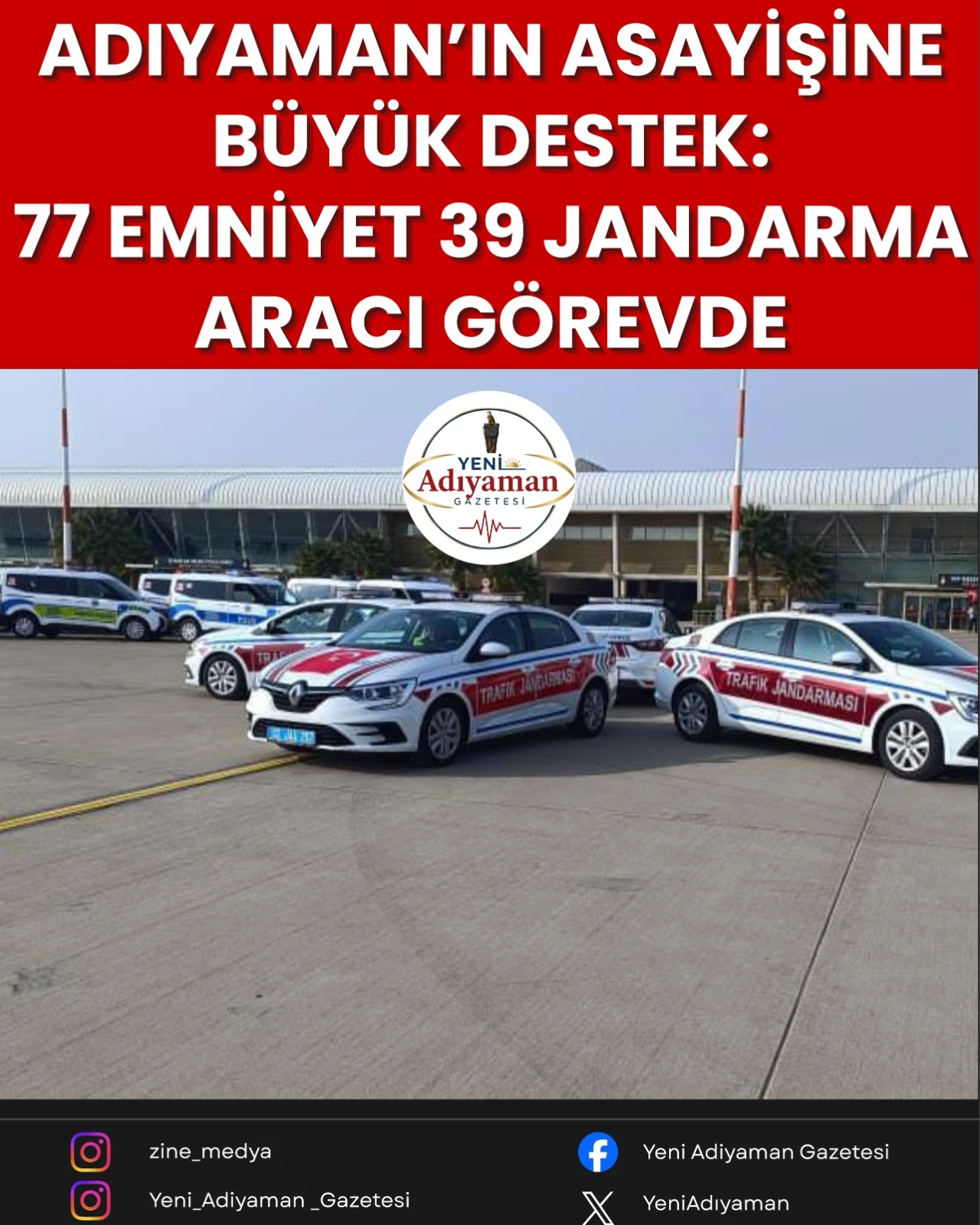 ADIYAMAN’IN ASAYİŞİNE BÜYÜK DESTEK: 77 EMNİYET 39 JANDARMA ARACI GÖREVDE