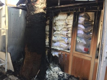 KEBAP&Ccedil;ININ DEPO KISMINDA &Ccedil;IKAN YANGIN KORKUTTU